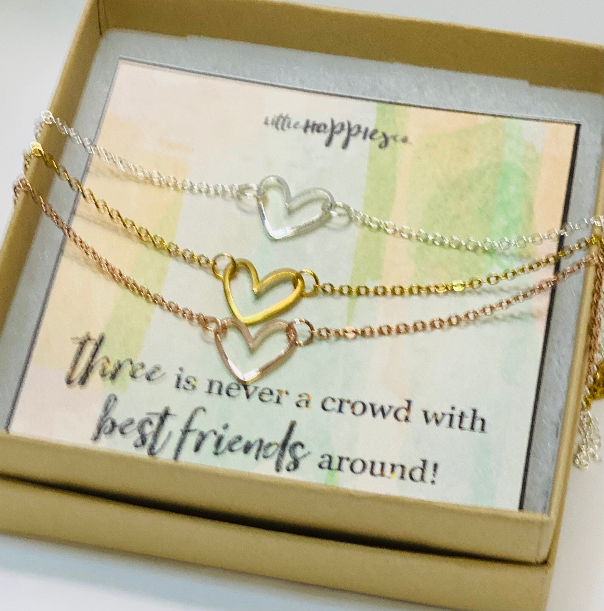 Dainty Best friend necklace, heart necklace, gift best friend, best fr –  Little Happies Co