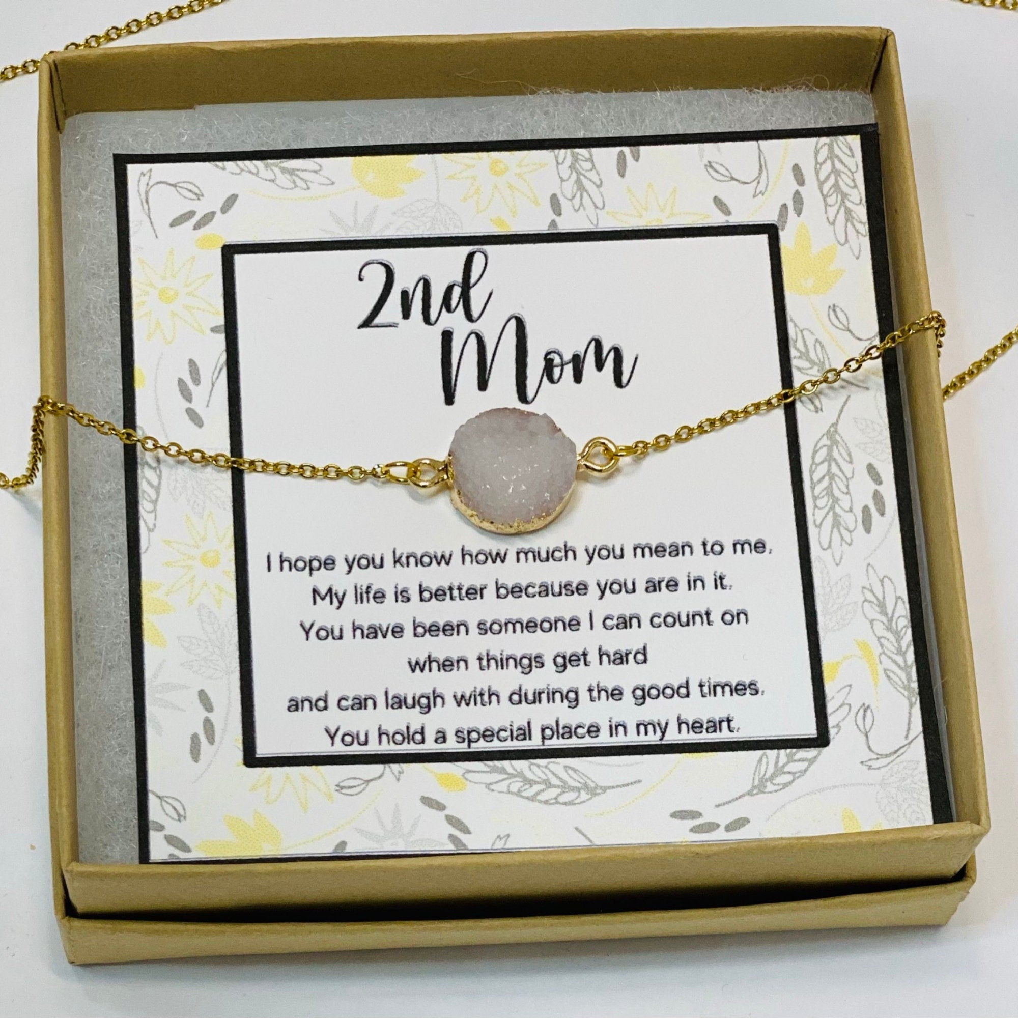 Two Hearts Necklace Bonus Mom Gift, Stepmom, Second Mom Necklace