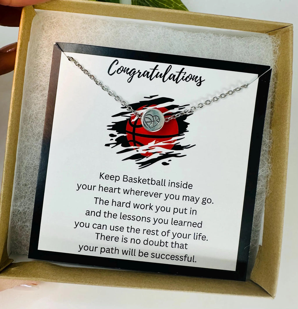 Dainty Basketball Necklace, Senior Night Gifts, Basketball Gifts for Girls, Basketball Necklace for Women, Gift for Basketball Player
