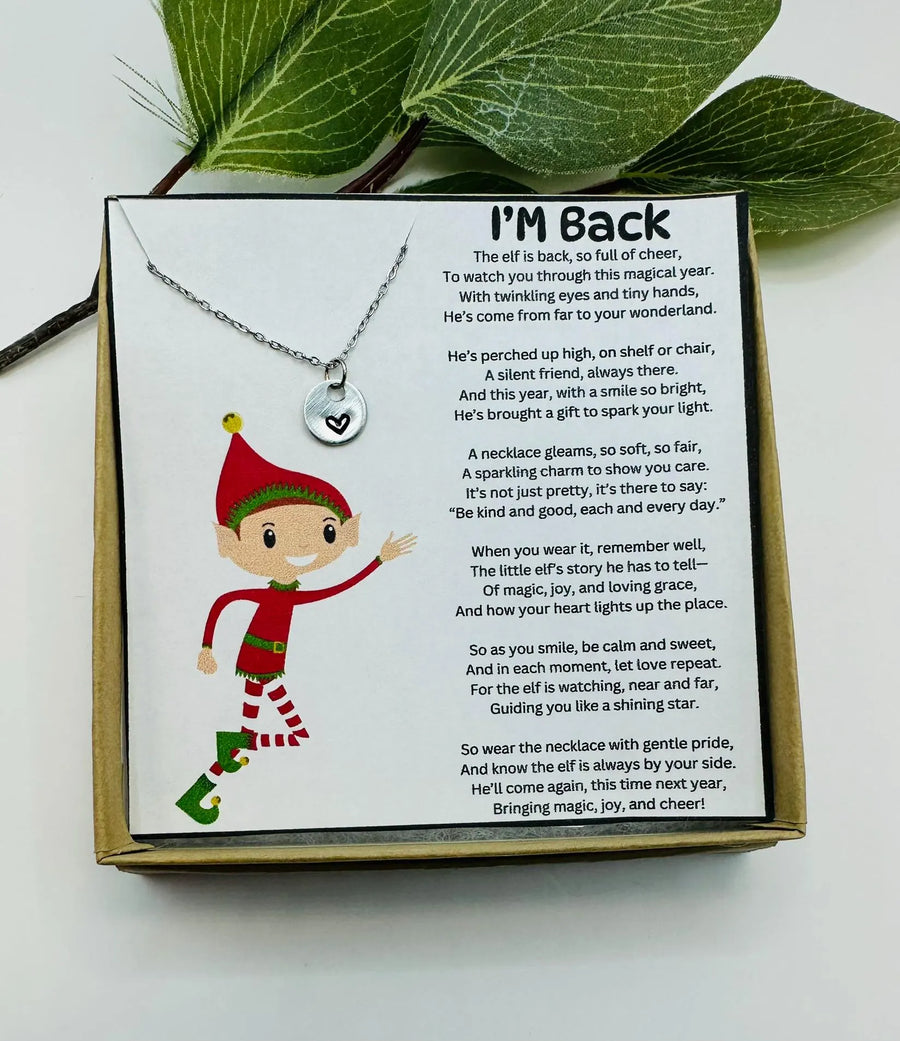 Gift from Child's Christmas Elf - Elf Gift and Message for Girls, Elf Gift Ideas, Elf Arrival, Necklace from Elf