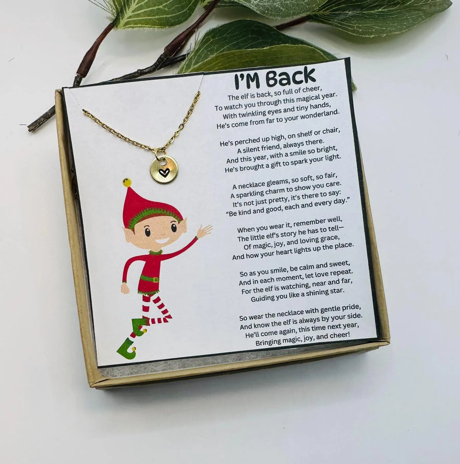 Gift from Child's Christmas Elf - Elf Gift and Message for Girls, Elf Gift Ideas, Elf Arrival, Necklace from Elf