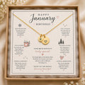 January Birth Flower Necklace | Carnation Birthday Gift for Her | Personalized January Necklace | Gold Silver Birth Month Jewelry