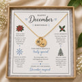 December Birth Flower Necklace, Poinsettia Necklace, December Birthday Gift for Her, Personalized Birth Month Jewelry