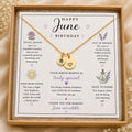 June Birth Flower Necklace | Rose Birthday Gift for Her | Personalized June Necklace | Birth Month Jewelry | Gold Silver Rose Charm