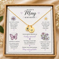 May Birth Flower Necklace, Hawthorn Floral Jewelry, Gold Birthday Gift