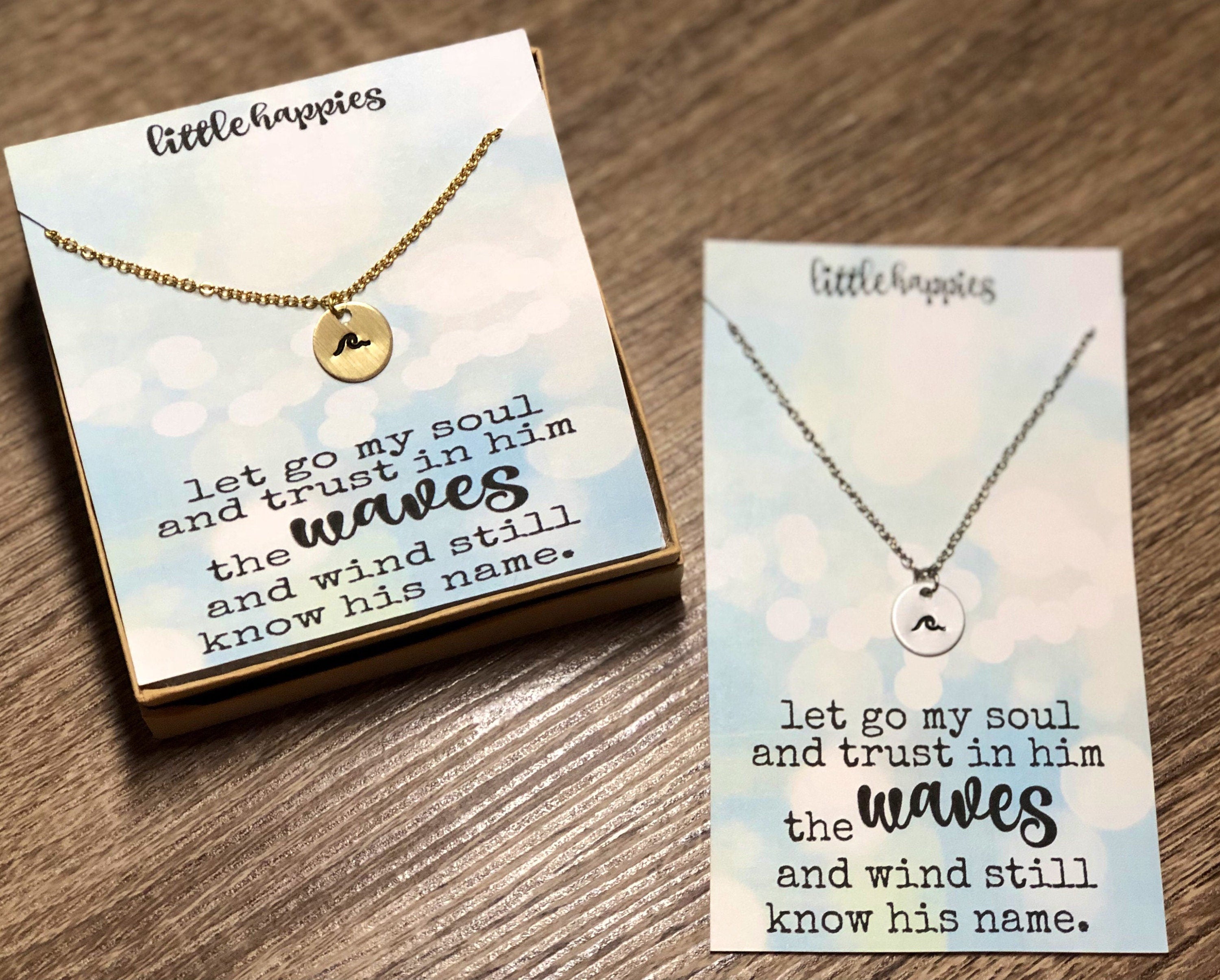 Wave Necklace, Gift for her, encouragement gift, grief gift, sympathy gift, inexpensive gift, miscarriage gift, womens gift, womens jewelry