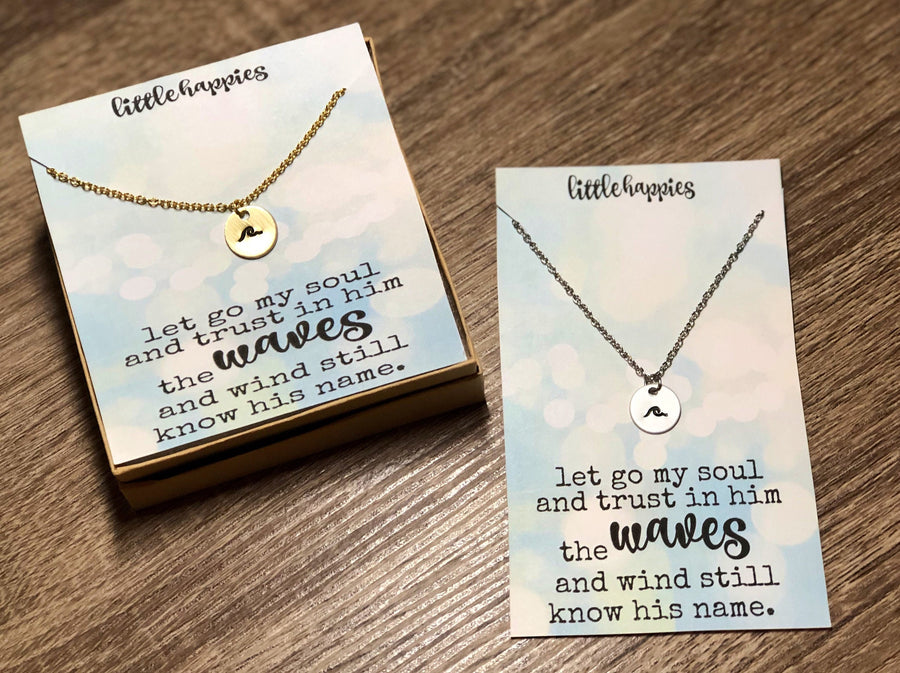Wave Necklace, Gift for her, encouragement gift, grief gift, sympathy gift, inexpensive gift, miscarriage gift, womens gift, womens jewelry
