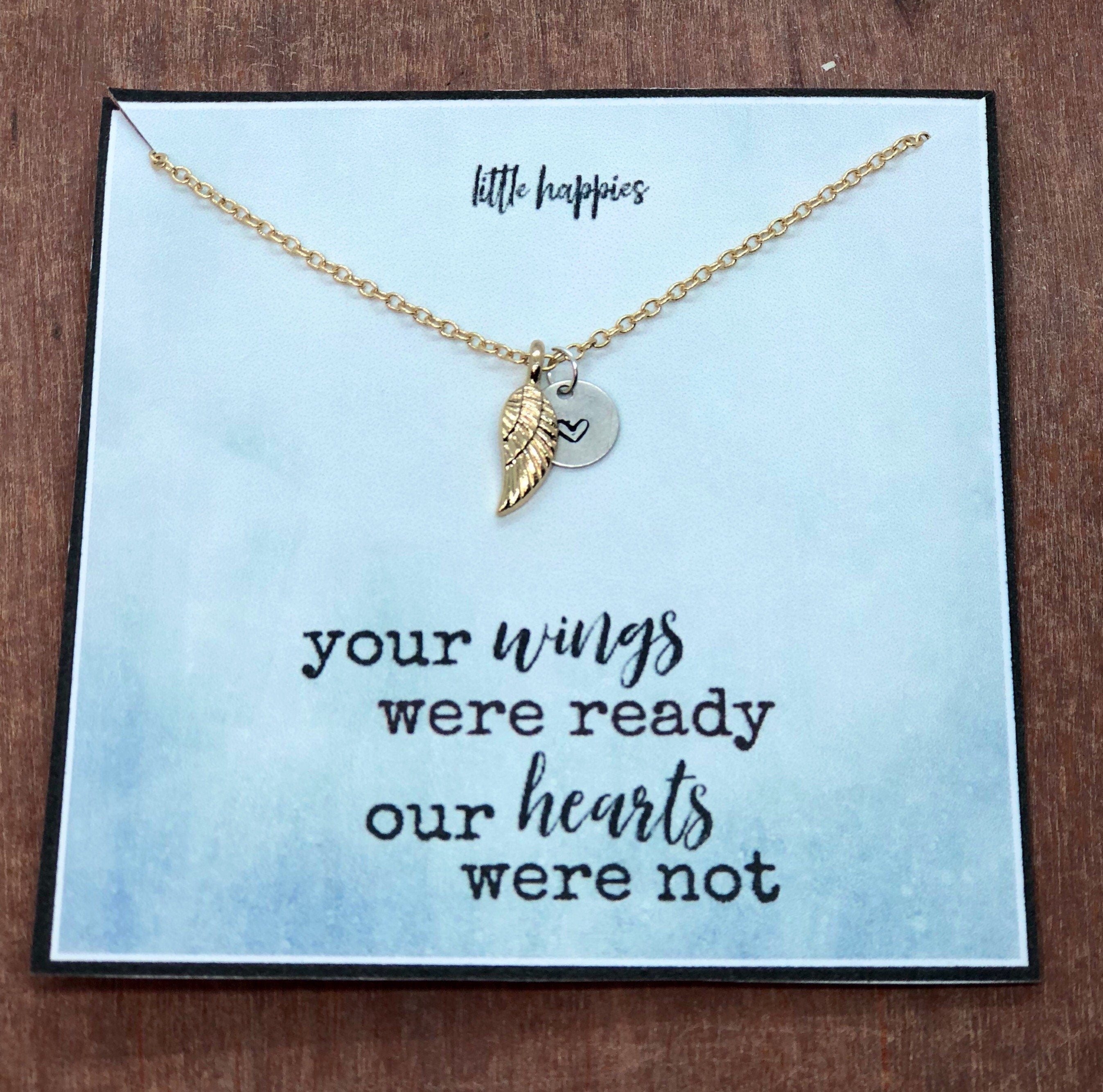 Sympathy/Grief Necklace - angel wing, heart  necklace, miscarriage gift, sympathy necklace, sympathy gift, grief gift, encouragement gift
