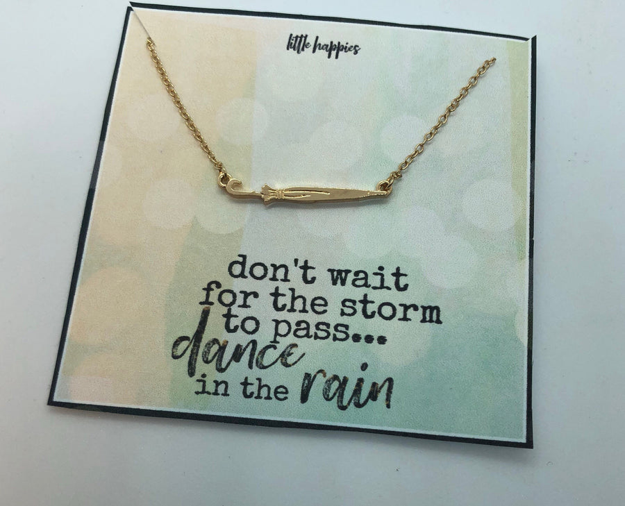 Encouragement necklace, umbrella necklace, friendship necklace, best friend gift, gift for her, womens necklace, dainty necklace