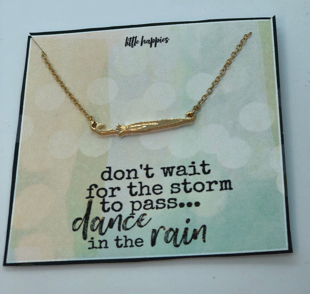 Encouragement necklace, umbrella necklace, friendship necklace, best friend gift, gift for her, womens necklace, dainty necklace
