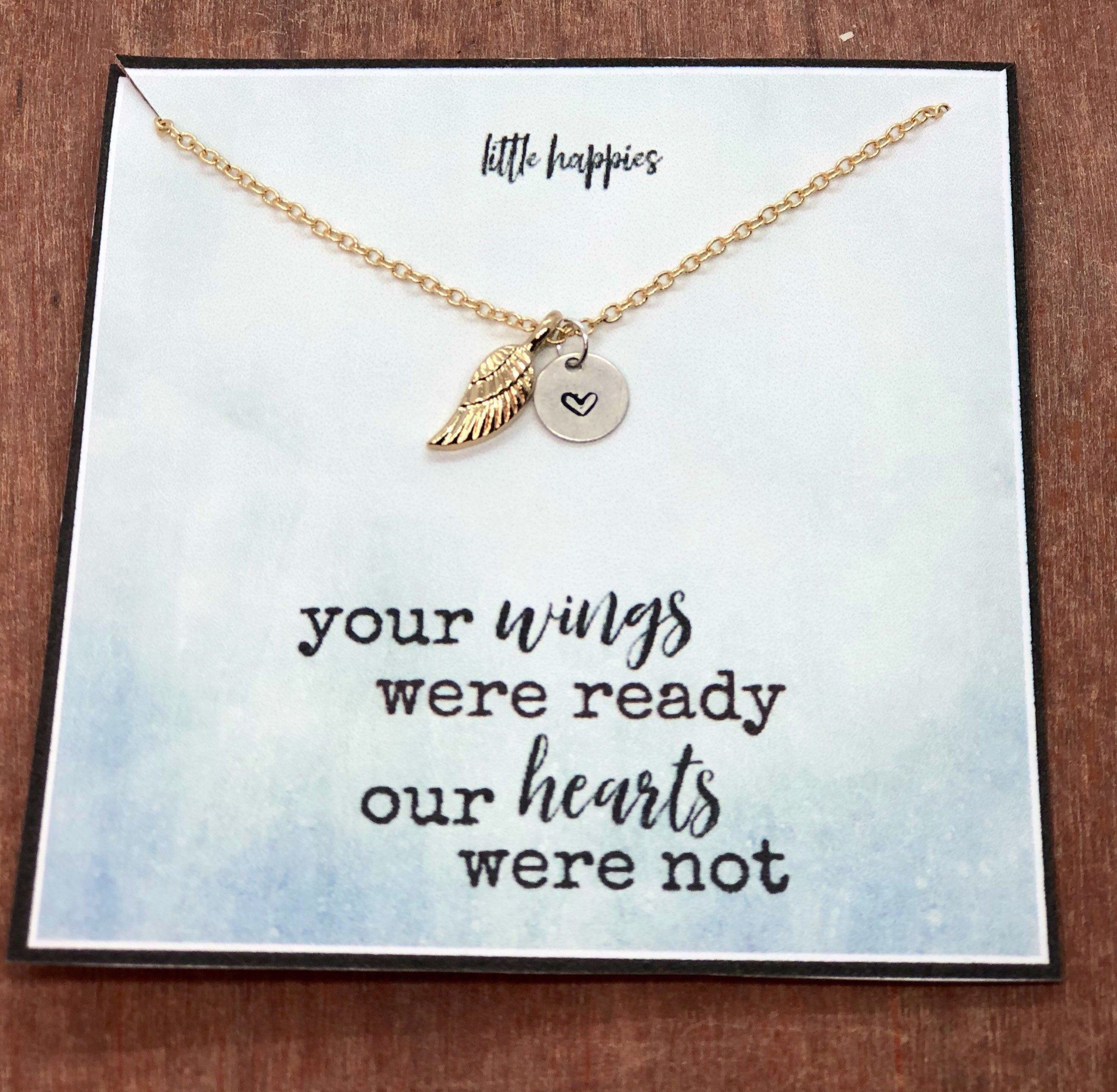 Sympathy/Grief Necklace - angel wing, heart  necklace, miscarriage gift, sympathy necklace, sympathy gift, grief gift, encouragement gift