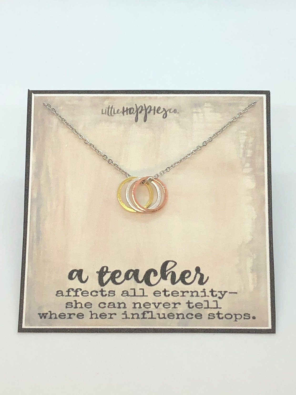 Eternity necklace, Teacher appreciation gift, Teacher gifts, Gift for teacher, personalized teacher, end of year teacher gift, inexpensive