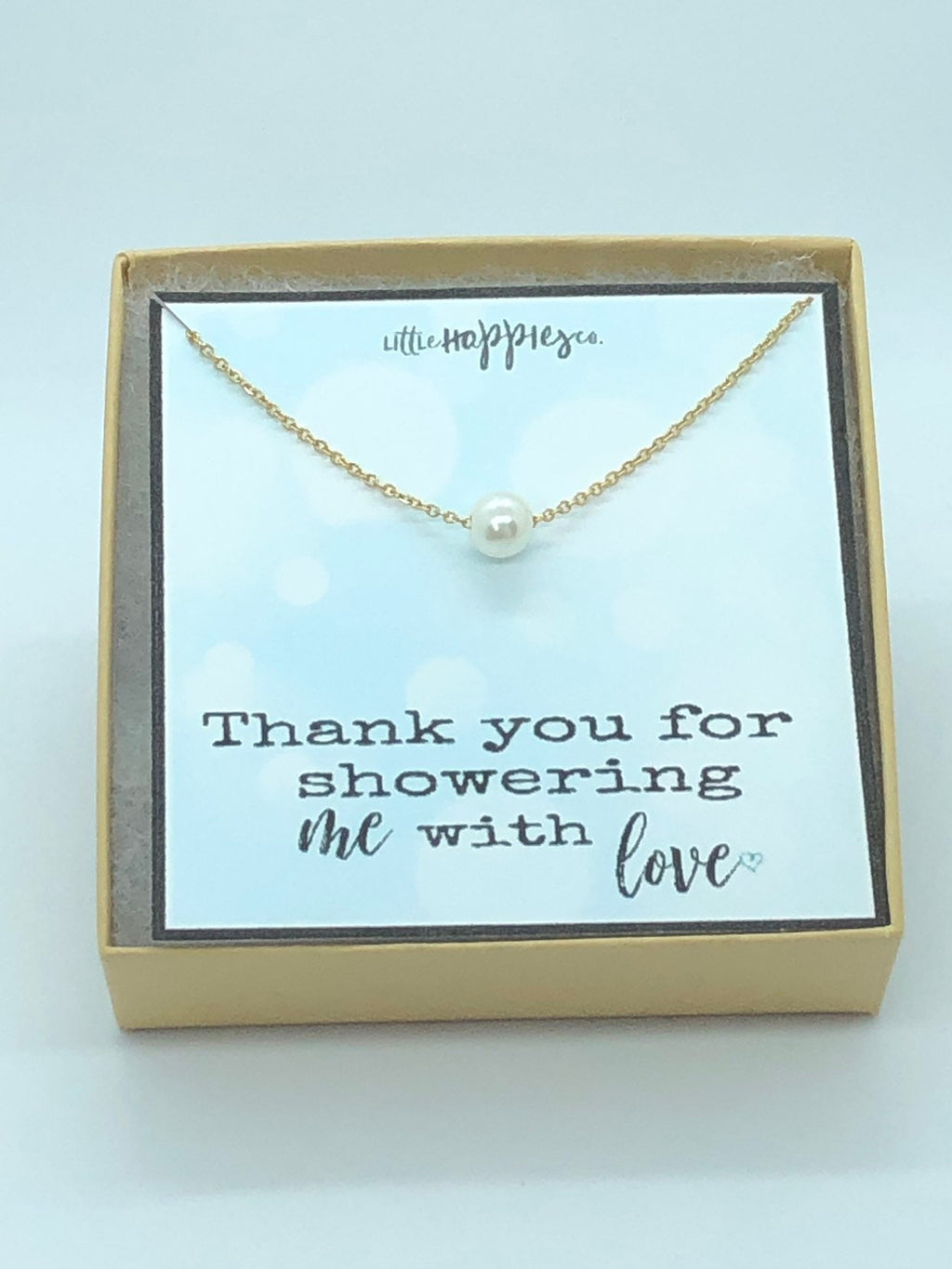 Baby shower hostess gift, baby boy shower hostess thank you gift, baby girl shower host gifts, gender reveal freshwater pearl necklaces