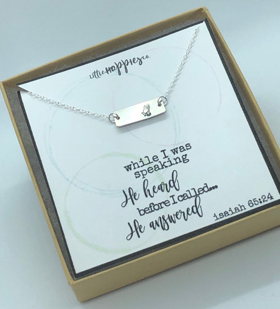 Prayer Necklace, encouragement necklace, praying for you,  christian jewelry, sympathy gift, grief gift, miscarriage gift, infertility