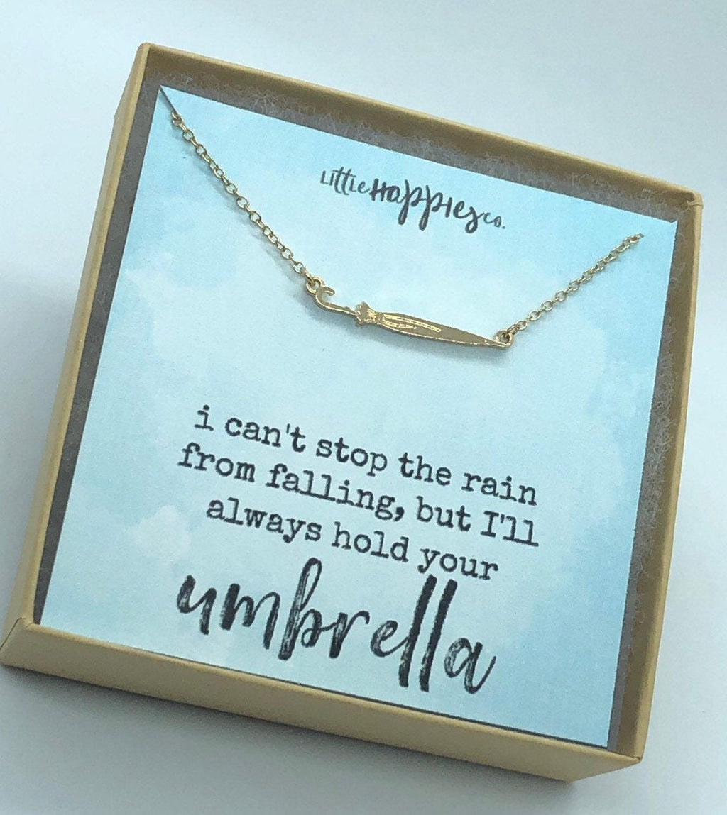 umbrella necklace, friendship necklace, best friend gift, best friend necklace, encouragement gift, miscarry gift, sympathy gift