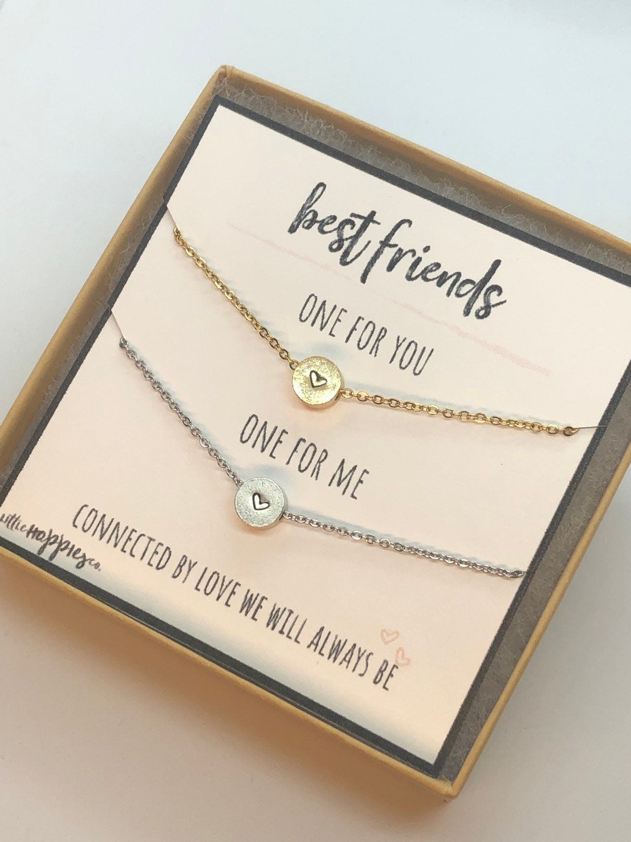Best friend gifts, friendship gift, necklace set, two necklaces, best friend birthday gift, personalized gift, inexpensive gift, necklace