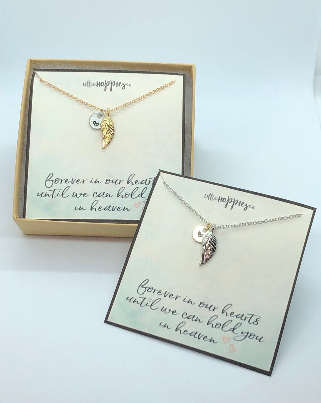 Sympathy/Grief Necklace - angel wing, heart  necklace, miscarriage gift, sympathy necklace, sympathy gift, grief gift, encouragement gift