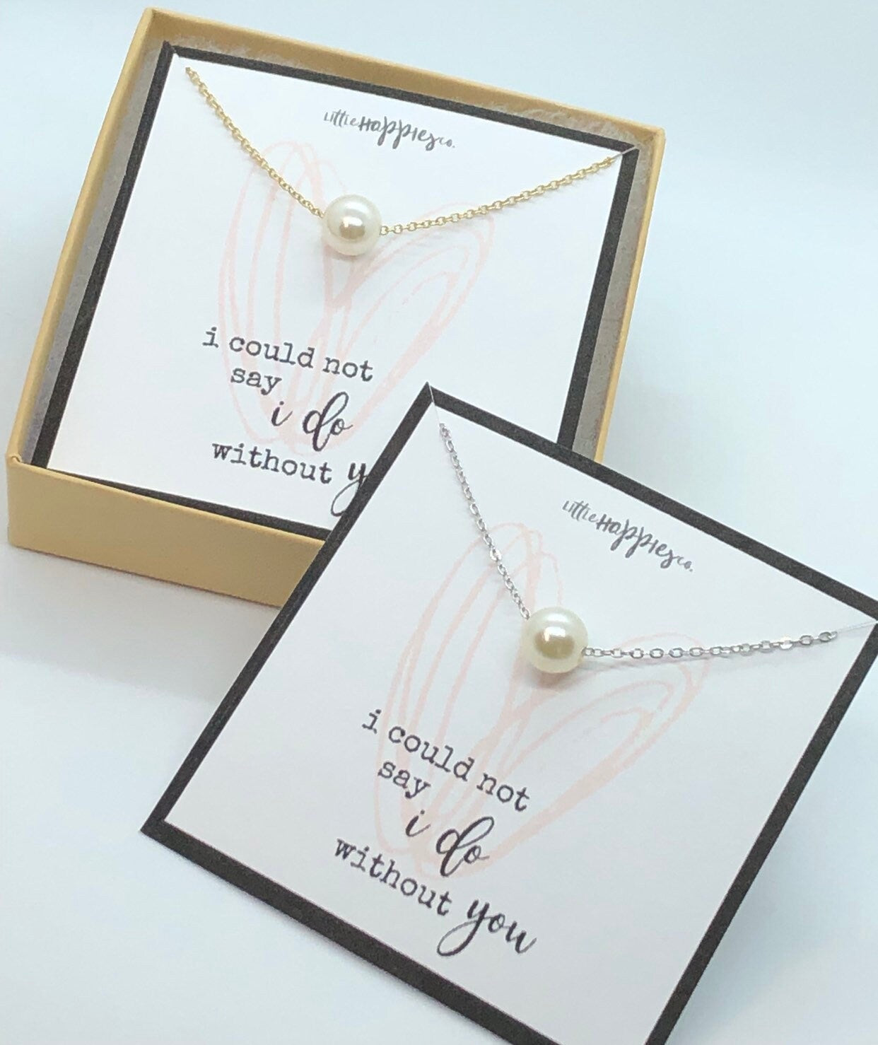 Bridesmaid proposal, bridesmaids gifts, bridesmaid necklace, wedding party gift, I couldn't say I do without you, gift set for bridesmaid