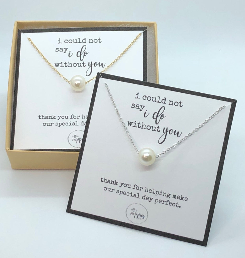 Bridesmaid proposal, bridesmaids gifts, bridesmaid necklace, wedding party gift, I couldn't say I do without you, gift set for bridesmaid