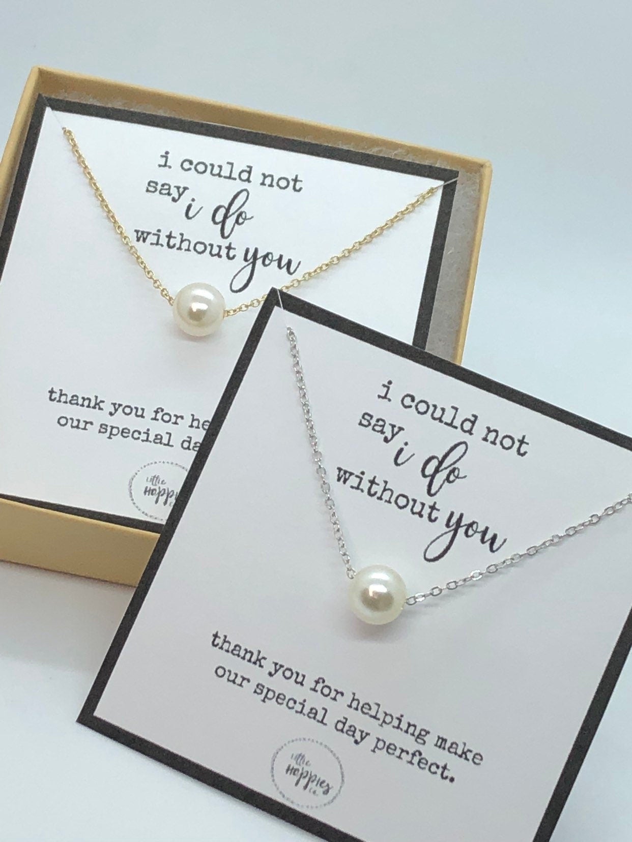 Bridesmaid proposal, bridesmaids gifts, bridesmaid necklace, wedding party gift, I couldn't say I do without you, gift set for bridesmaid