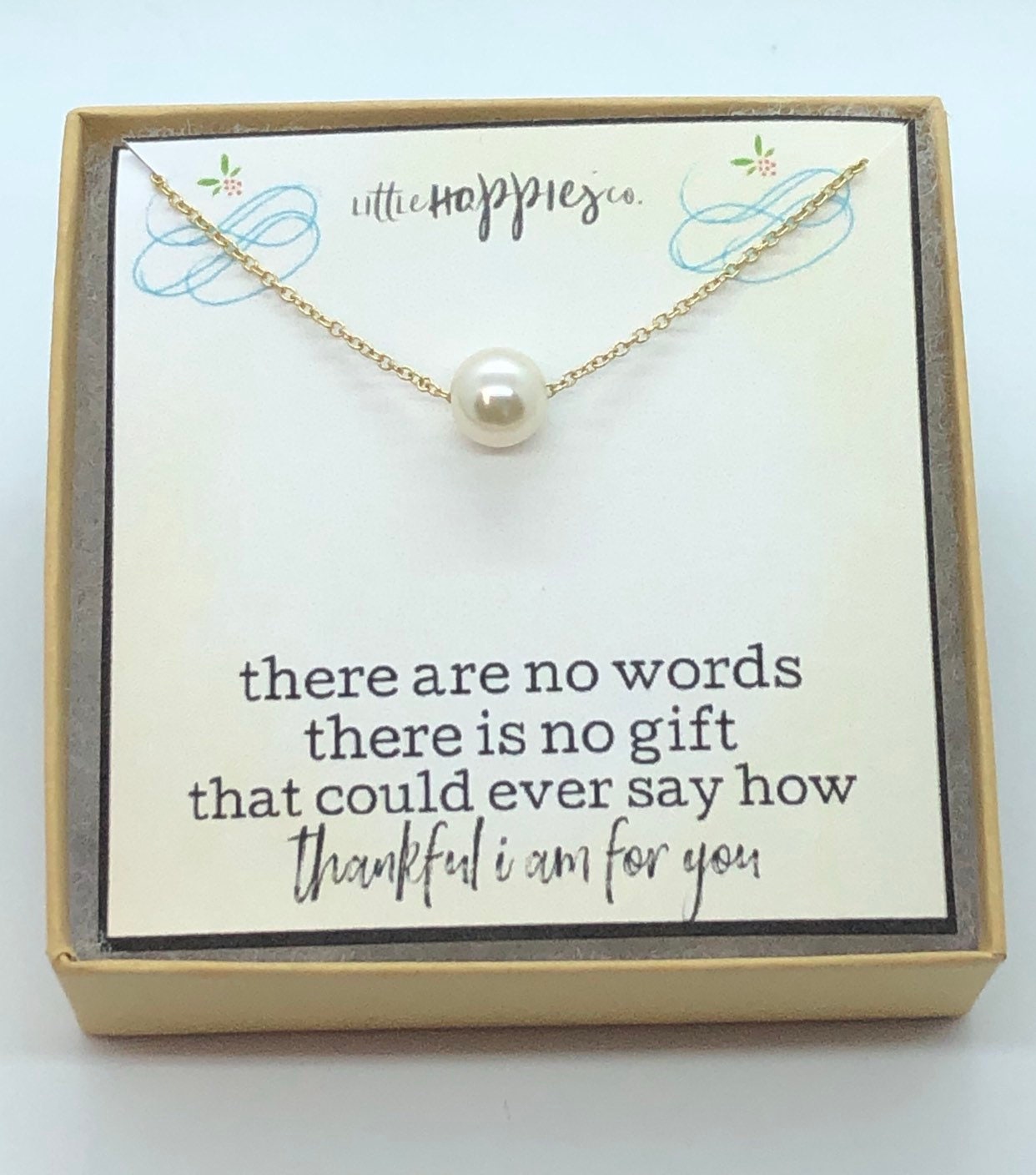 hostess gift, baby shower gift, wedding shower, gifts for hostesses, host, necklace gift, inexpensive, thank you, dainty pearl necklace