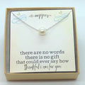 hostess gift, baby shower gift, wedding shower, gifts for hostesses, host, necklace gift, inexpensive, thank you, dainty pearl necklace