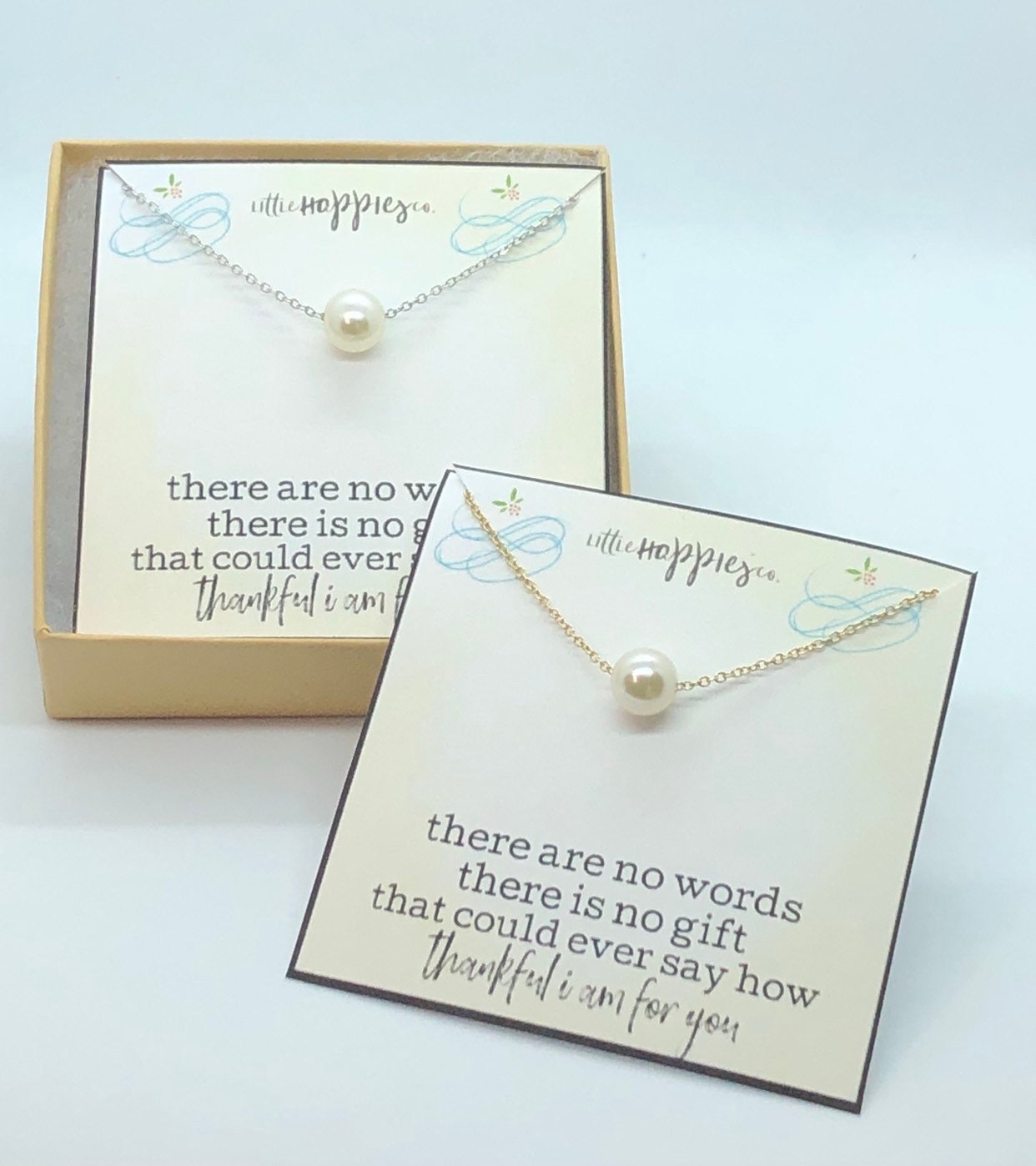 hostess gift, baby shower gift, wedding shower, gifts for hostesses, host, necklace gift, inexpensive, thank you, dainty pearl necklace