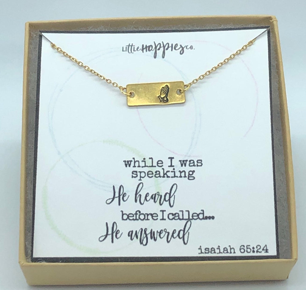 Prayer Necklace, encouragement necklace, praying for you,  christian jewelry, sympathy gift, grief gift, miscarriage gift, infertility