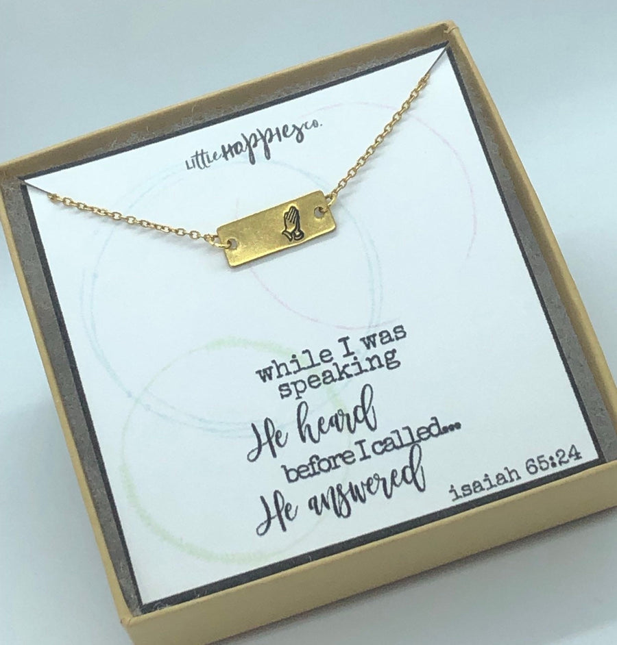 Prayer Necklace, encouragement necklace, praying for you,  christian jewelry, sympathy gift, grief gift, miscarriage gift, infertility