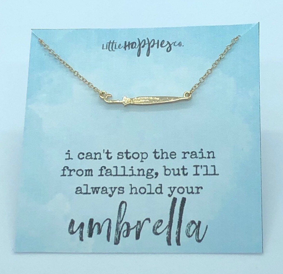 umbrella necklace, friendship necklace, best friend gift, best friend necklace, encouragement gift, miscarry gift, sympathy gift