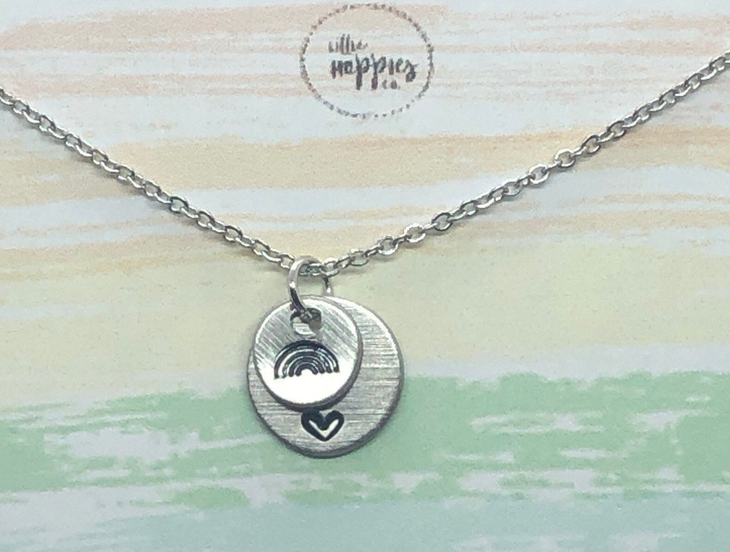 Rainbow baby necklace, rainbow babies, rainbow baby , baby after miscarriage, motherhood necklace, miscarriage gift, gift for rainbow baby