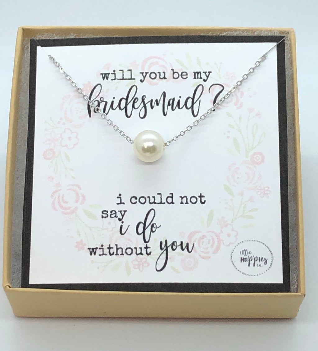 Bridesmaid proposal, bridesmaids gifts, bridesmaid necklace, wedding party gift, I couldn't say I do without you, gift set for bridesmaid
