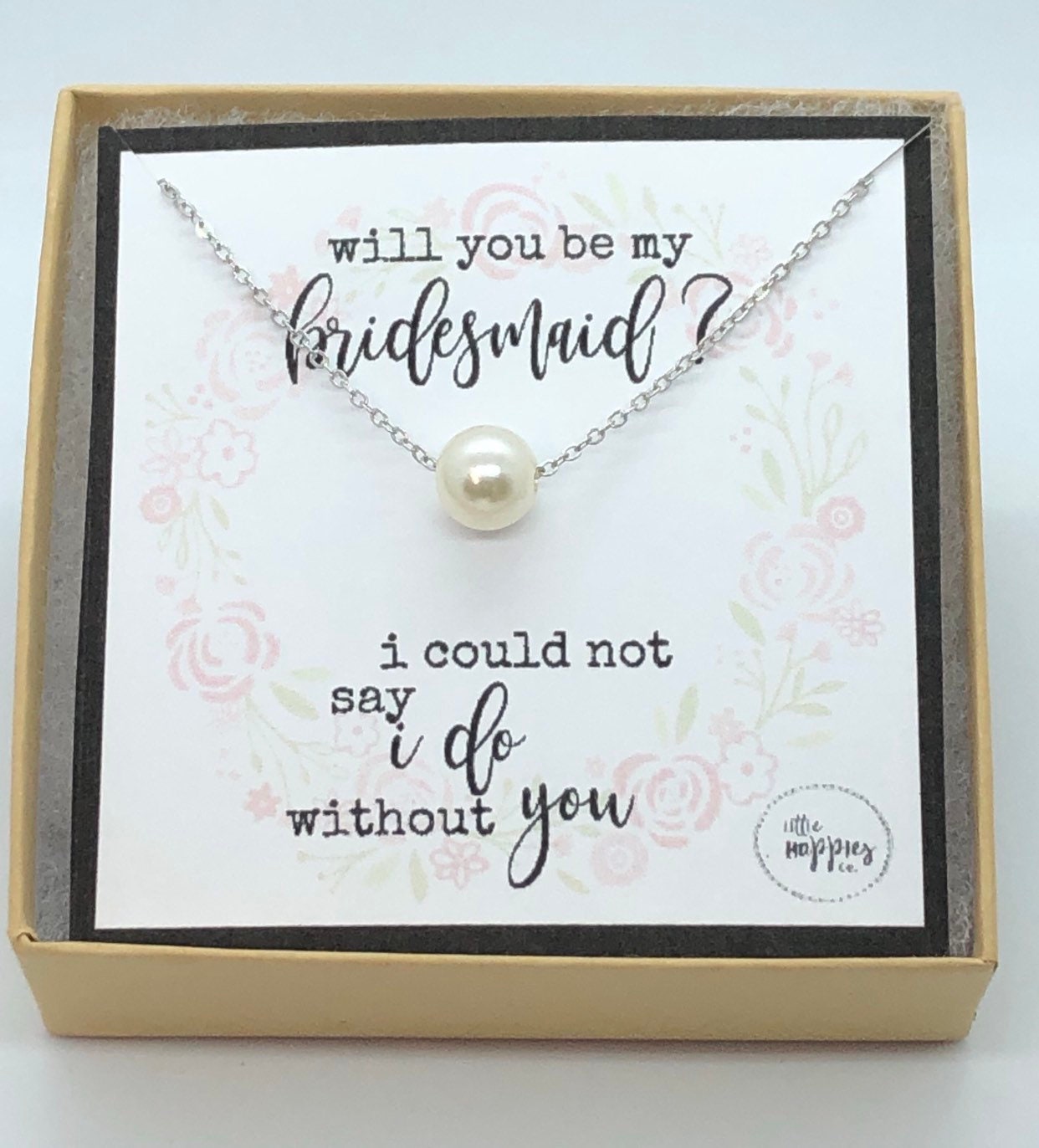Bridesmaid proposal, bridesmaids gifts, bridesmaid necklace, wedding party gift, I couldn't say I do without you, gift set for bridesmaid
