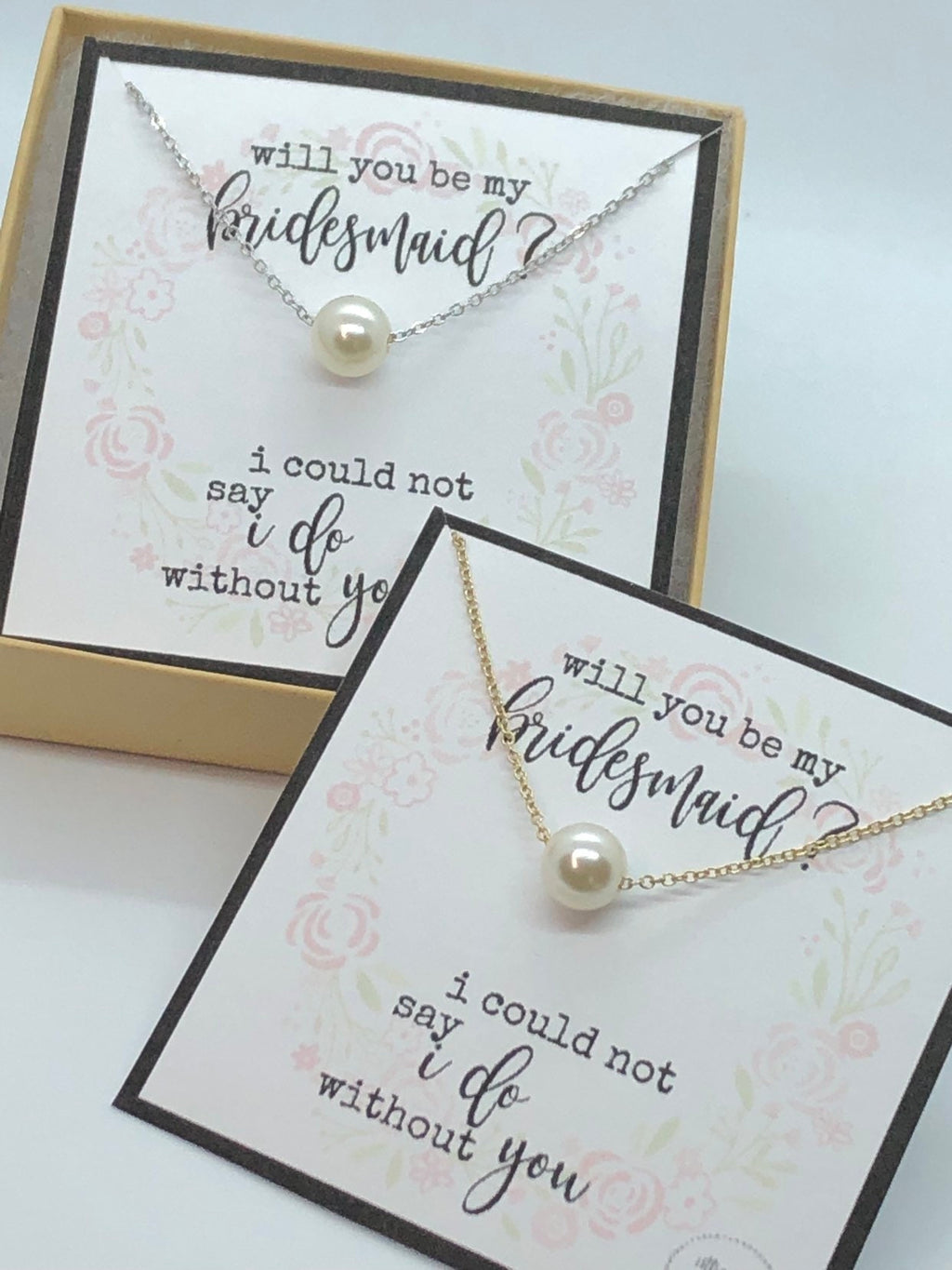 Bridesmaid proposal, bridesmaids gifts, bridesmaid necklace, wedding party gift, I couldn't say I do without you, gift set for bridesmaid