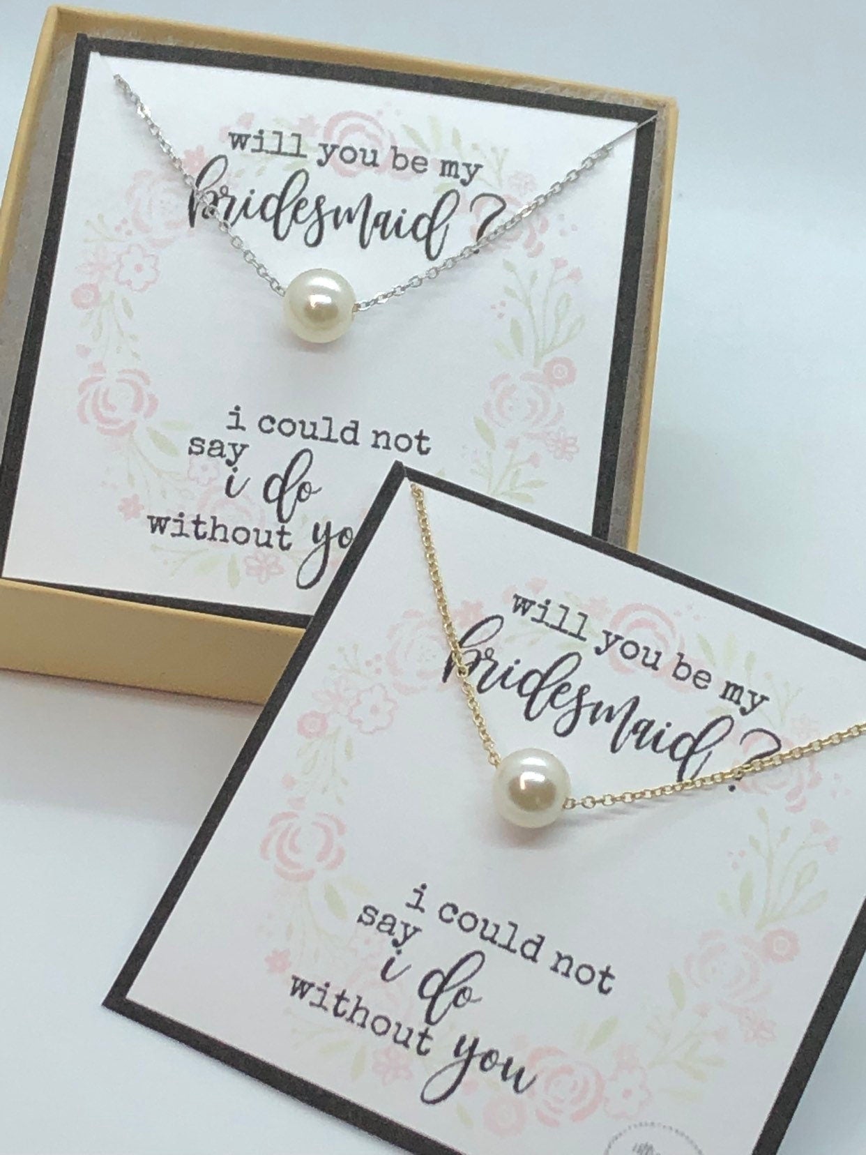 Bridesmaid proposal, bridesmaids gifts, bridesmaid necklace, wedding party gift, I couldn't say I do without you, gift set for bridesmaid