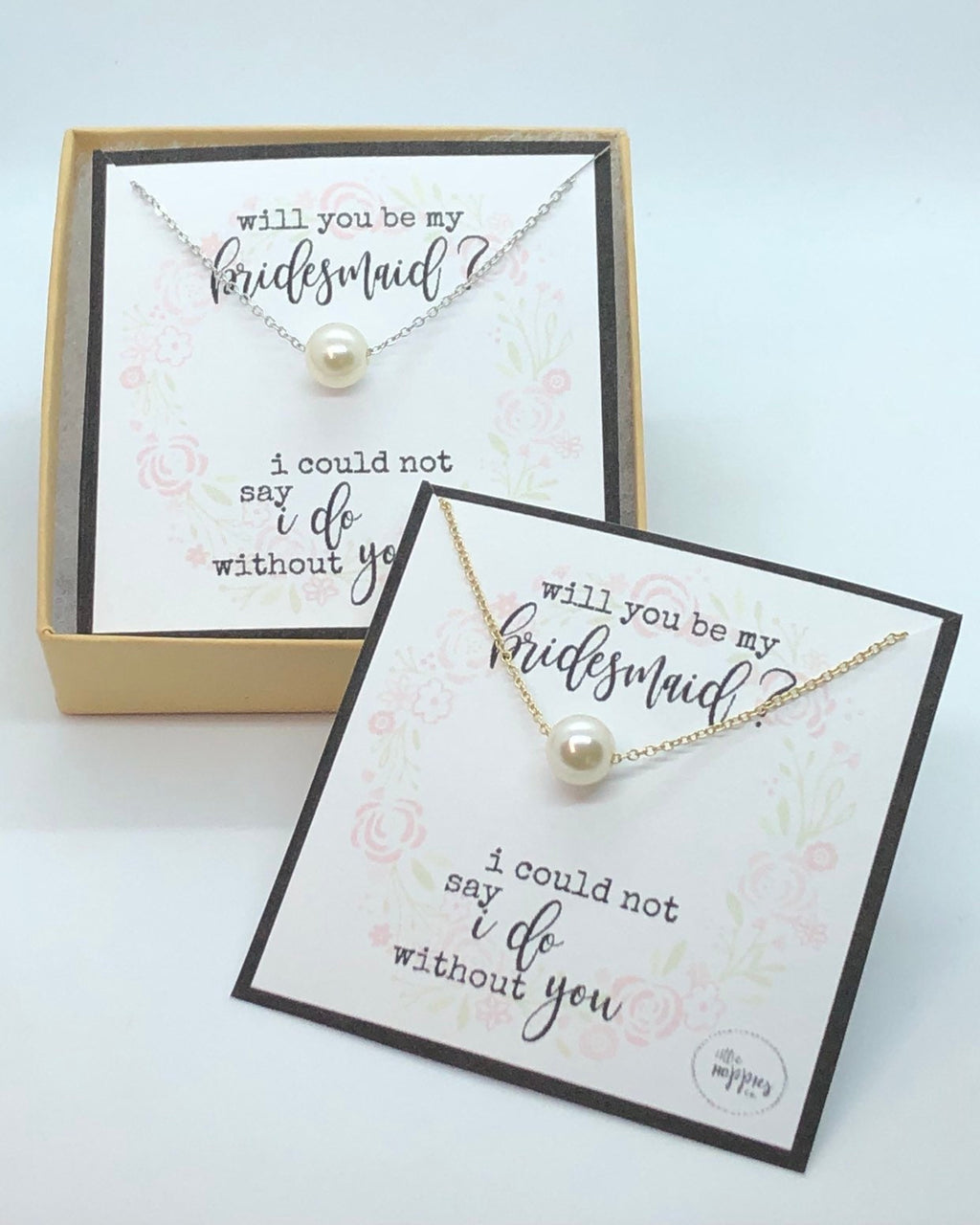 Bridesmaid proposal, bridesmaids gifts, bridesmaid necklace, wedding party gift, I couldn't say I do without you, gift set for bridesmaid