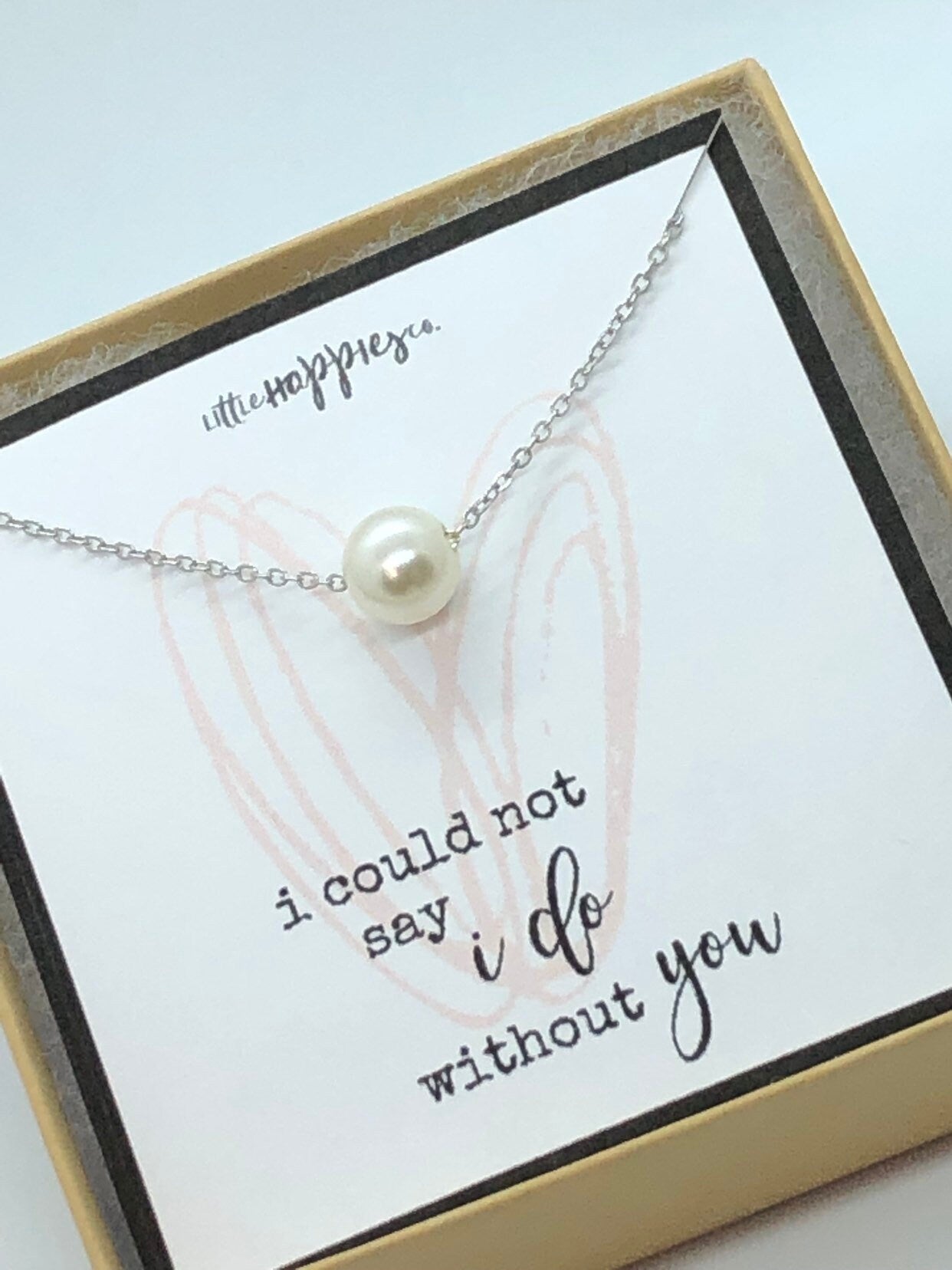 Bridesmaid proposal, bridesmaids gifts, bridesmaid necklace, wedding party gift, I couldn't say I do without you, gift set for bridesmaid