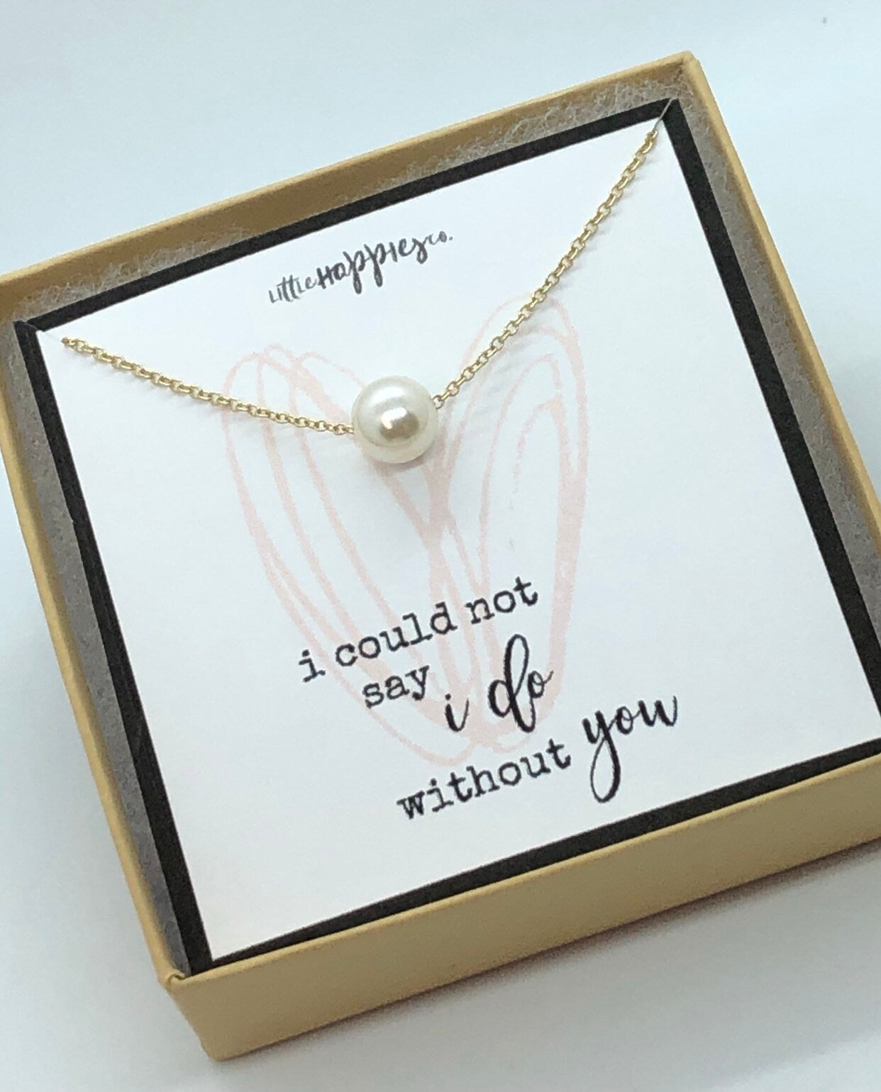 Bridesmaid proposal, bridesmaids gifts, bridesmaid necklace, wedding party gift, I couldn't say I do without you, gift set for bridesmaid