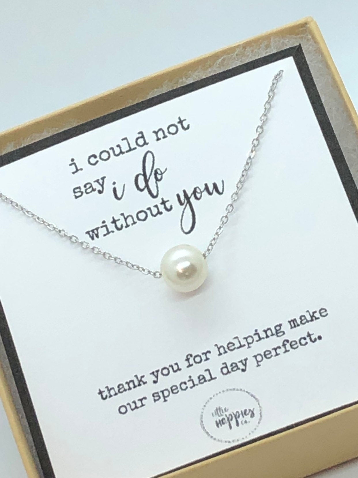 Bridesmaid proposal, bridesmaids gifts, bridesmaid necklace, wedding party gift, I couldn't say I do without you, gift set for bridesmaid