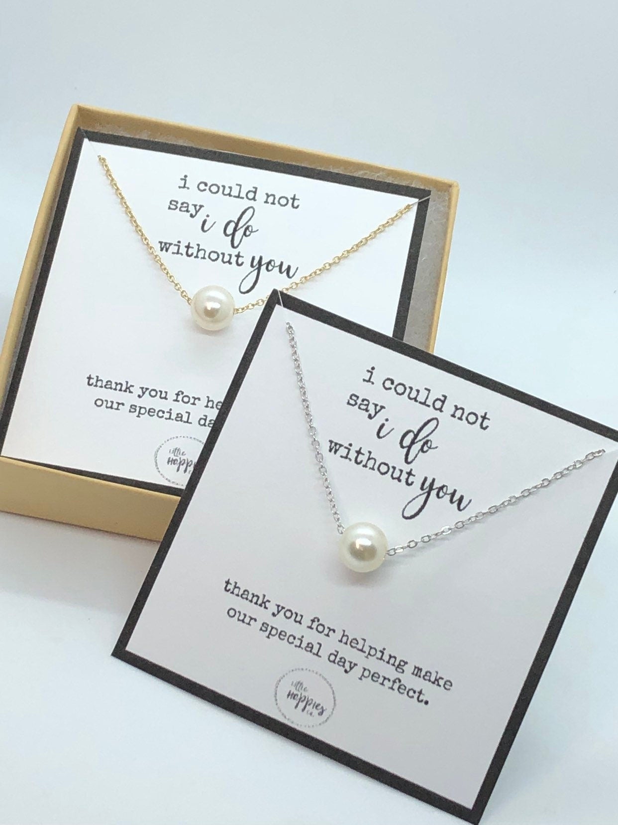 Bridesmaid proposal, bridesmaids gifts, bridesmaid necklace, wedding party gift, I couldn't say I do without you, gift set for bridesmaid
