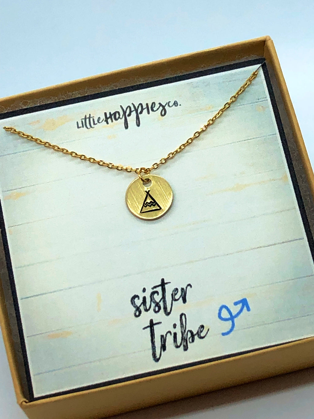 sister tribe, sister gift, gift for sister, sisters, sister necklace, personalized gift, tribal sister, jewelry, teepee charm, gold, silver