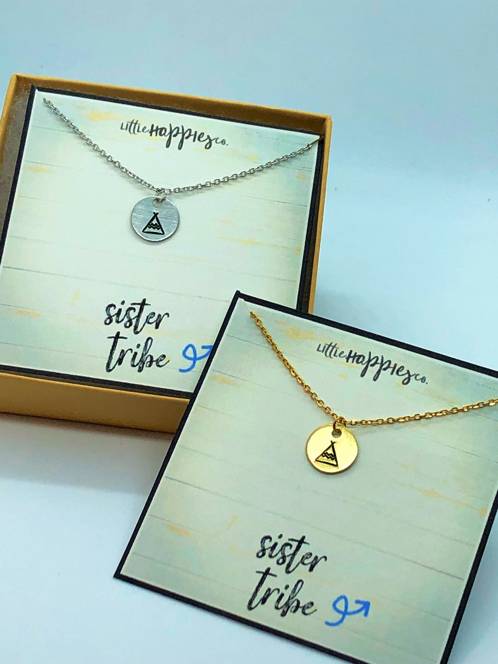 sister tribe, sister gift, gift for sister, sisters, sister necklace, personalized gift, tribal sister, jewelry, teepee charm, gold, silver