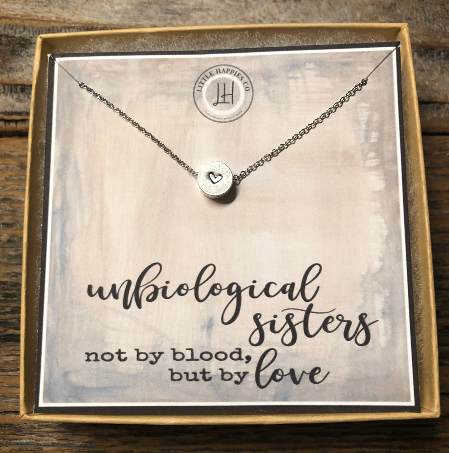 Unbiological sister necklace, Unbiological sister gifts, Unique best friend gifts, Best friend gifts for girl, Fun gift ideas - BF0016