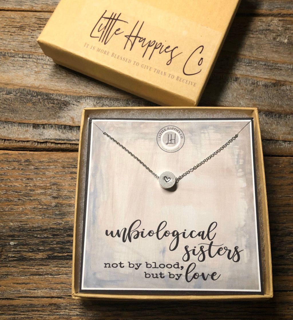 Unbiological sister necklace, Unbiological sister gifts, Unique best friend gifts, Best friend gifts for girl, Fun gift ideas - BF0016
