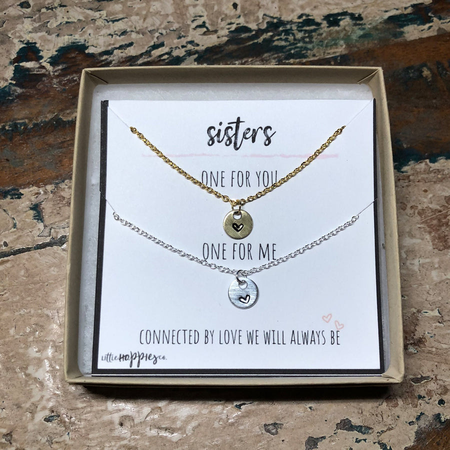 Sister necklaces for 2 - Personalized gifts for sister, Gift for sister, Creative birthday ideas for sister, Sister necklace, Sister gifts
