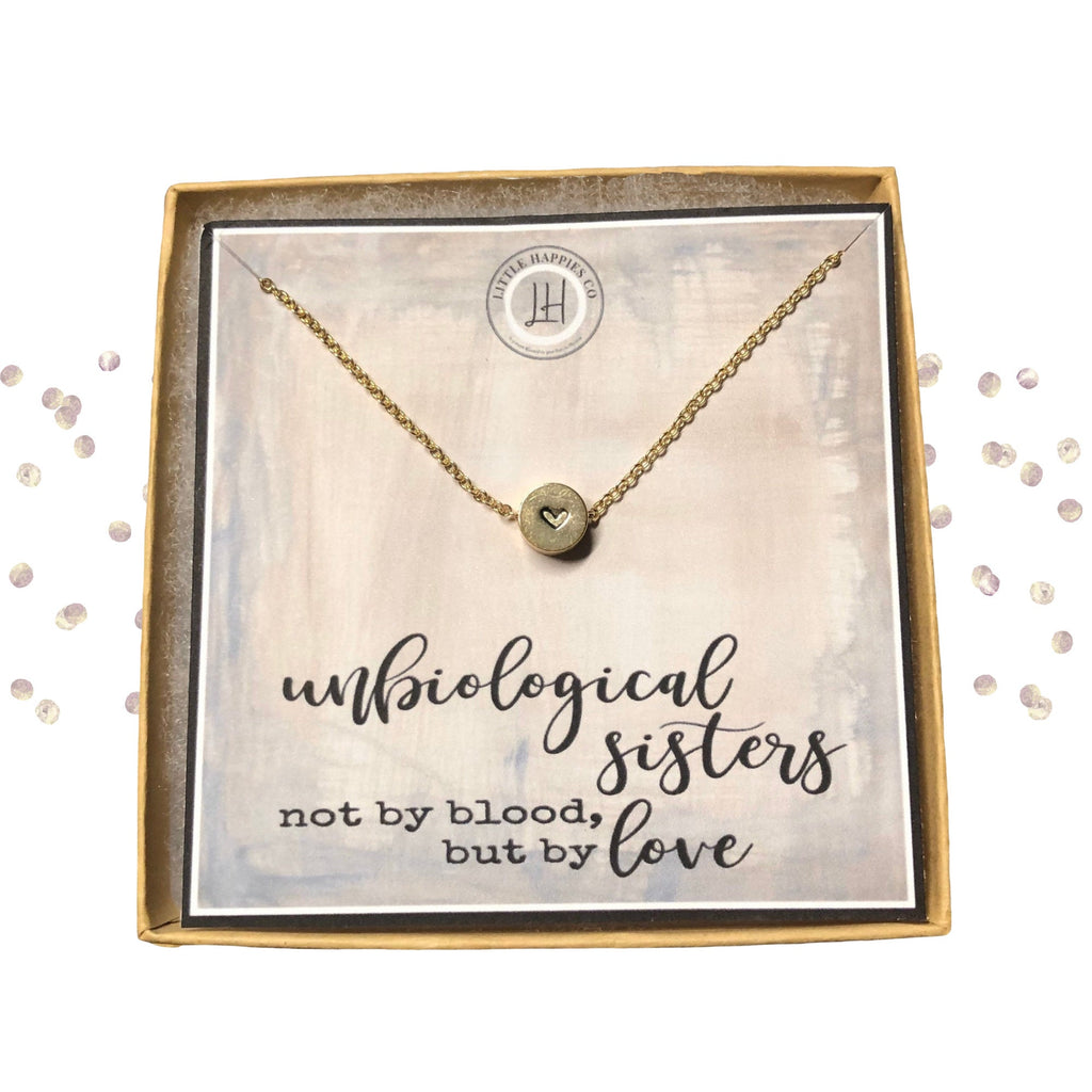 Unbiological sister necklace, Unbiological sister gifts, Unique best friend gifts, Best friend gifts for girl, Fun gift ideas - BF0016