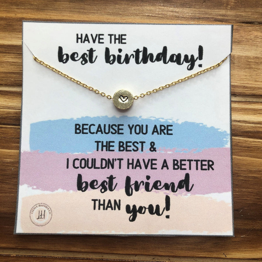 Happy birthday gift, Birthday gifts for her, Best friend gift, Send a gift for friend, Birthday card for her, Silver or gold heart necklace