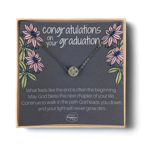 2024/25 graduate necklace, Class of 2024/25necklace, Class of 2024/25 card, Compass necklace, Graduation necklace, Gift for graduate, Graduate gift