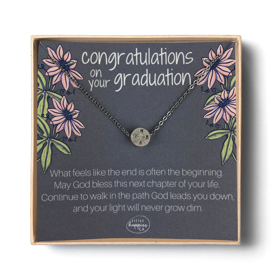 2020 graduate necklace, Class of 2020 necklace, Class of 2020 card, Compass necklace, Graduation necklace, Gift for graduate, Graduate gift