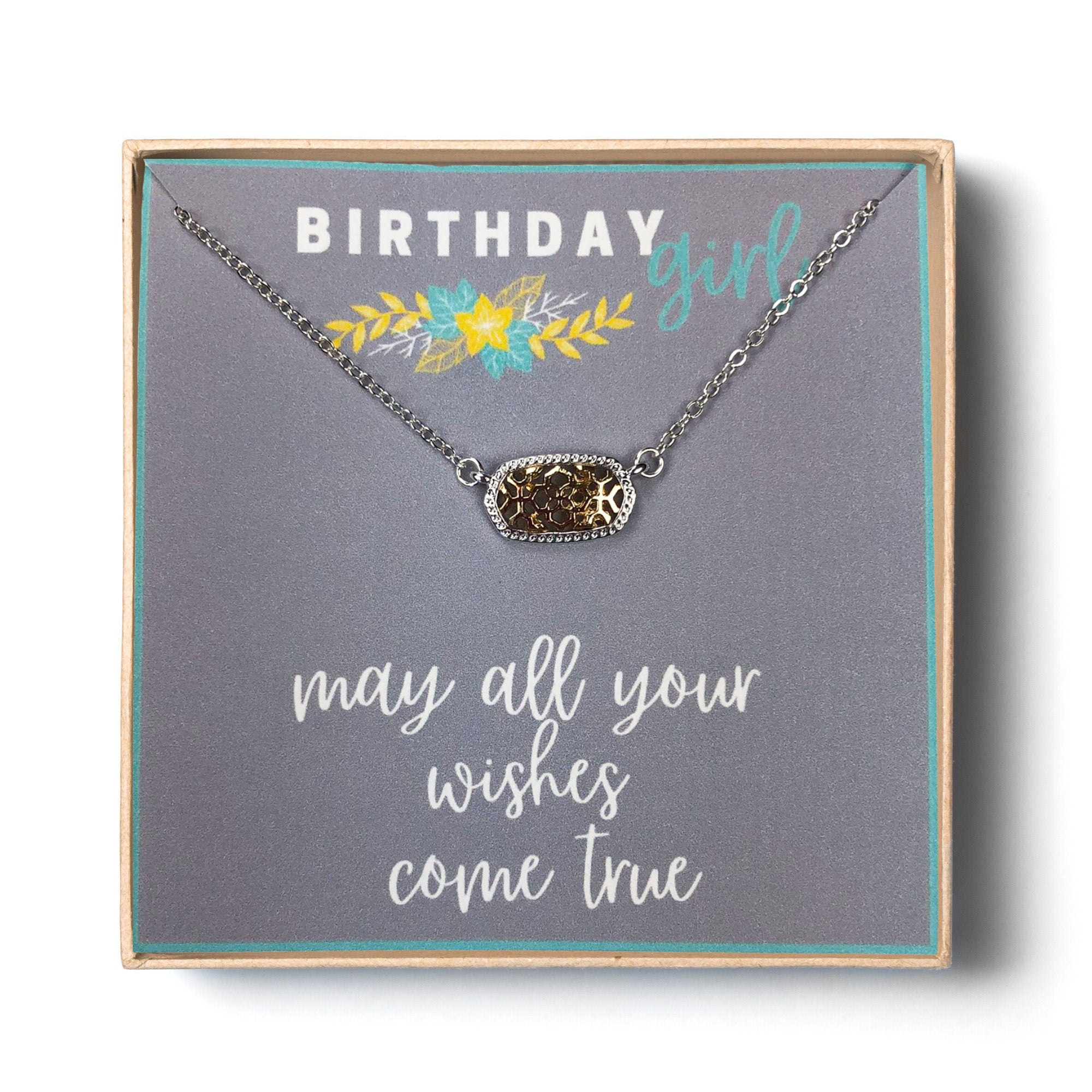 Birthday girl necklace, Birthday gift for girl, Teenage girl gift, Teenager birthday, Filigree necklace, Birthday necklace, Birthday wishes
